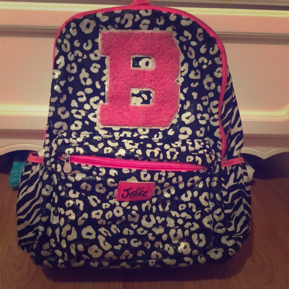 Justice book bag:letter B